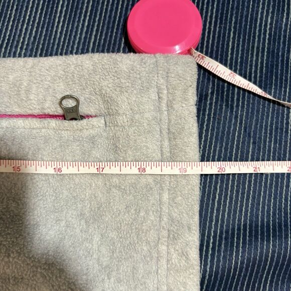 Columbia Women’s Fleece Jacket Medium Gray Full Zip Pink Trim Outdoor Hiking - Picture 6 of 7